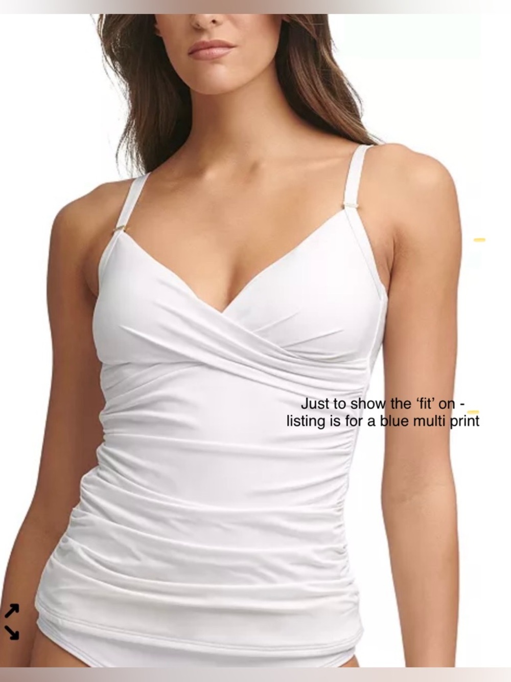 CALVIN KLEIN Tropical Waters Twist-Front Tankini Top, EUC, Sz. XL - Picture 3 of 14